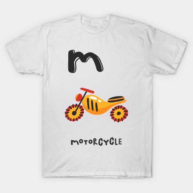 M is Motorcycle T-Shirt by JunkyDotCom